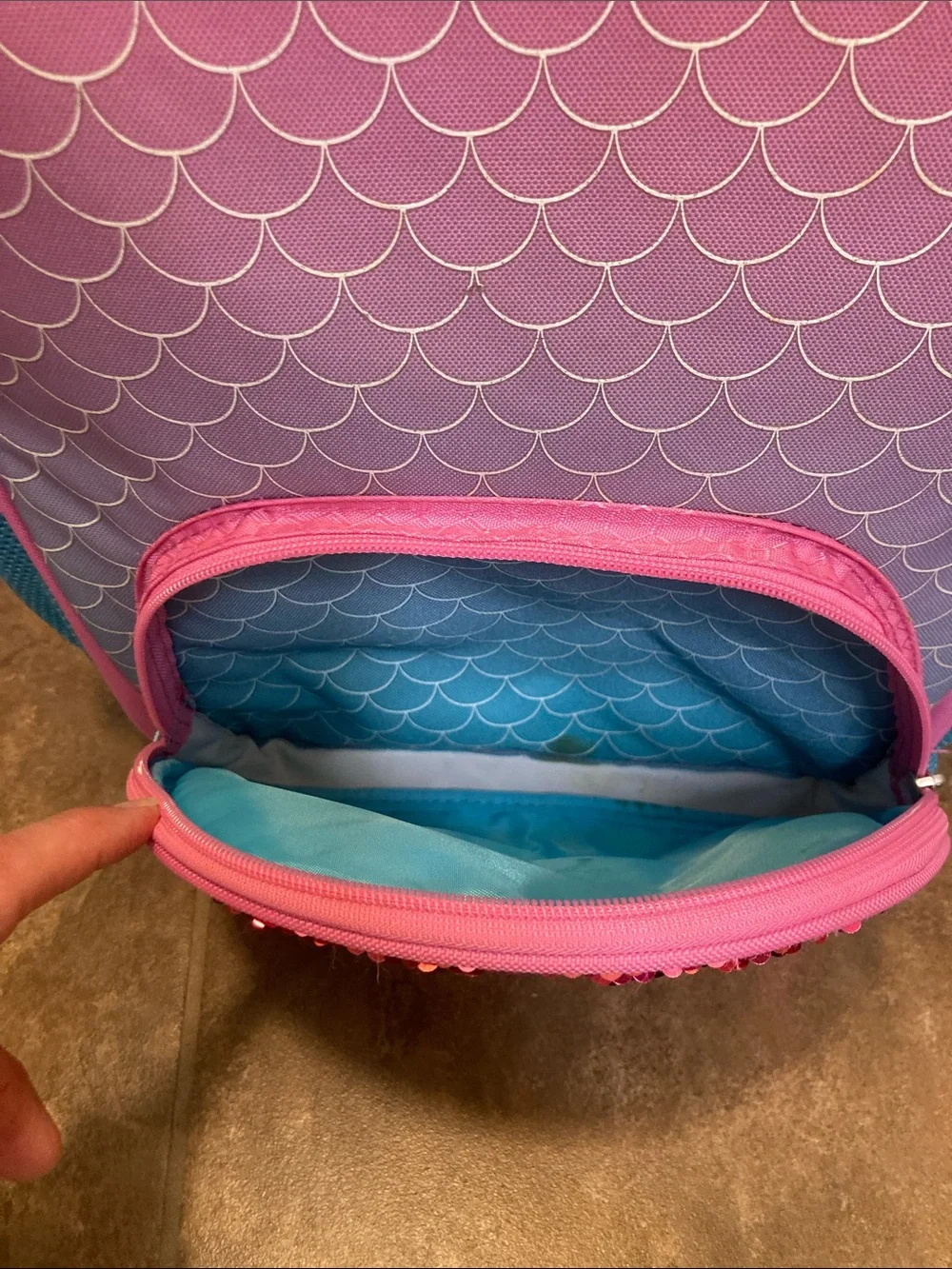 Ride-It Kids Pink Ombre Mermaid Backpack with Reversible Sequin Pocket